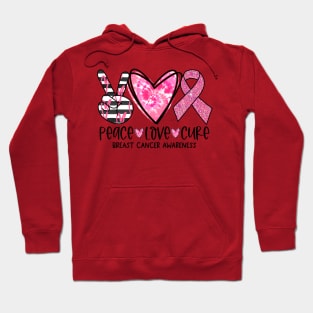 Peace Love Cure Breast Cancer Awareness shirt Pink Ribbon Hoodie